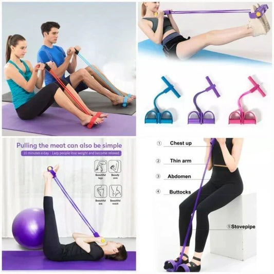 Pedal Resistance Band Tummy Trimmer - (Random Colors)
